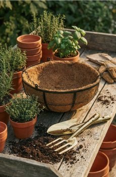 Підвісний горщик для квітів - коричневий