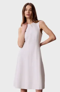 Женское белое льняное платье PANEL Белый M Calvin Klein Jeans LV044F006G