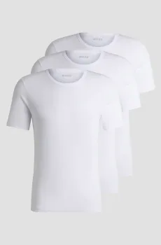 Мужская белая футболка (3 шт) Белый M BOSS 50475284;100