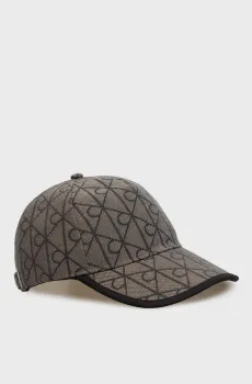 Женская серая кепка с узором LOGO AOP JACQUARD Серый ONESIZE Calvin Klein LV04F5082G