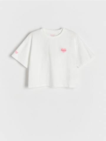 Reserved - Коротка футболка - кремовий - 304DB-01X