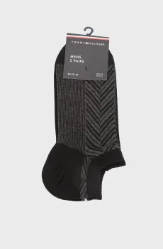 Мужские черные носки (2 пары) IRREGULAR Черный 39-42 Tommy Hilfiger 701236323