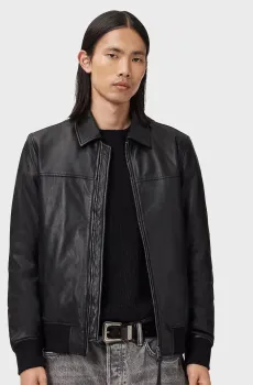 Мужская черная кожаная куртка RASHFORD Черный S AllSaints M024LD
