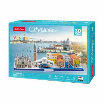 Трёхмерная головоломка-конструктор CubicFun City Line Venice, от 6 лет, 126 деталей (MC269h)