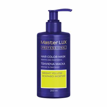 Тонирующая маска для волос Master LUX Professional Hair Color Mask Ярко-жёлтый, 200 мл Тонирующая маска для волос Master LUX Professional Hair Color Mask Ярко-жёлтый, 200 мл