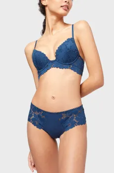 Женский синий бюстгальтер пуш-ап FRENCH KISS Синий 75B Etam 6511158