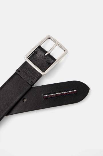 Кожаный ремень Tommy Hilfiger мужской цвет чёрный AM0AM12825 Кожаный ремень Tommy Hilfiger мужской цвет чёрный AM0AM12825