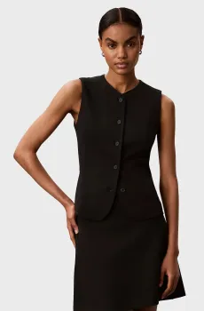 Женский черный жилет CREPE VEST Черный 4 Calvin Klein LV044G414G