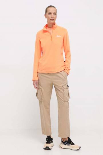 Спортивная кофта Jack Wolfskin Taunus цвет оранжевый однотонная Спортивная кофта Jack Wolfskin Taunus цвет оранжевый однотонная