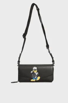 Женская черная кожаная сумка kl x disney cont Черный ONESIZE Karl Lagerfeld A3W32079