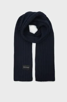 Мужской темно-синий шарф TH MONOTYPE PATCH COTTON SCARF Синий ONESIZE Tommy Hilfiger AM0AM12837