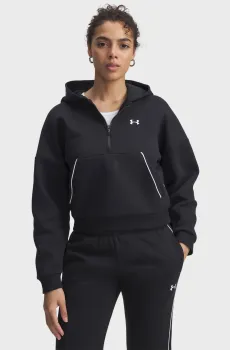 Женское черное худи Rival Flc Piped HZ Hoodie Черный XS Under Armour 6003707-005