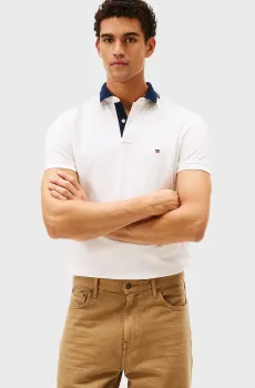 Мужское белое поло GRAFIC Белый M Tommy Hilfiger MW0MW41605