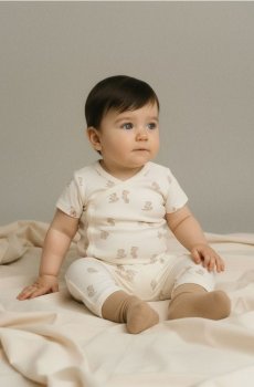 Бавовняне боді - кремовий