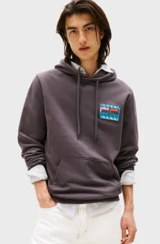 Мужское темно-серое худи PLAY Серый S Tommy Jeans DM0DM22077