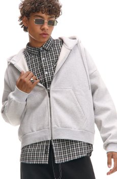 Cropp - Гладке худі - light grey