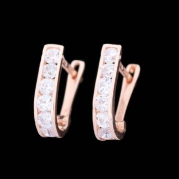 Золотые детские сережки с фианитами с00055а Золотые детские сережки с фианитами с00055а
