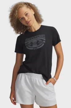 Женская черная футболка UA W VARSITY SS-BLK Черный XS Under Armour 6010592-001