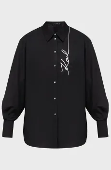 Женская черная рубашка poplin Черный 38 Karl Lagerfeld A4W11014