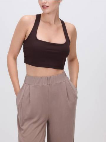 Reserved - Спортивний топ - темно коричневий - 886IE-89X