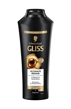 Укрепляющий шампунь Gliss Ultimate Repair Стойкость и блеск, для сильно поврежденных и сухих волос, 400 мл