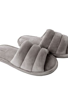 Женские домашние тапочки Twins HS-VL плюшевые, с прошивкой, серые, размер 38-39 (25 см)