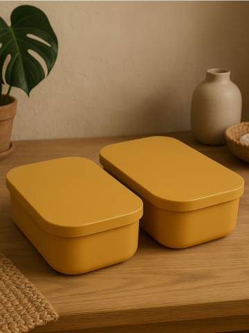 2 коробки з кришкою - помаранчевий