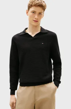 Мужское черное поло SEASONAL STRUCTURE Черный XXL Tommy Hilfiger MW0MW41644