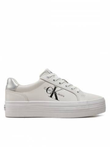 Calvin Klein Jeans Снікерcи Vulc Flatform Laceup Lth YW0YW01474 Білий Calvin Klein Jeans Снікерcи Vulc Flatform Laceup Lth YW0YW01474 Білий