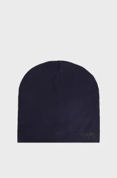 Мужская темно-синяя шерстяная шапка Синий S Karl Lagerfeld 534324.805601;690
