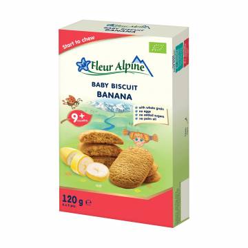 Детское печенье Fleur Alpine Organic Banana Банановое, с 9 месяцев, 120 г Детское печенье Fleur Alpine Organic Banana Банановое, с 9 месяцев, 120 г