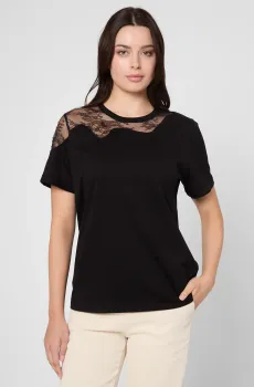 Женская черная футболка Черный XL BOSS 50548744;001