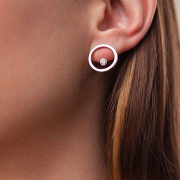 Серебряные серьги - джекеты "Грейс" с фианитами 902-01195 Серебряные серьги - джекеты "Грейс" с фианитами 902-01195