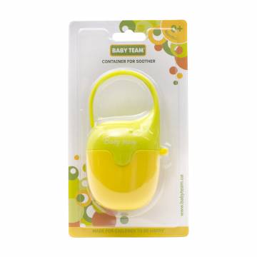 Контейнер для пустышки Baby Team, с рождения, желто-салатовый (3301)