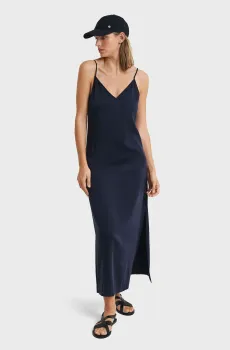 Женское темно-синие платье SLIP DRESS Синий 40 Gant 4503383