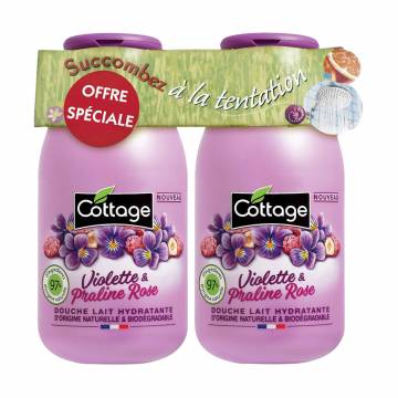 Молочко для душа Cottage Shower Milk, Violette & Praline Rose, 2*250 мл Молочко для душа Cottage Shower Milk, Violette & Praline Rose, 2*250 мл