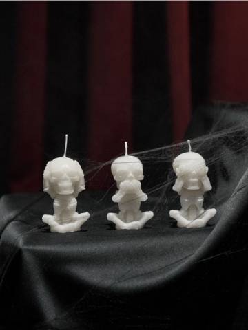 Свічки, 3 шт. Halloween - білий