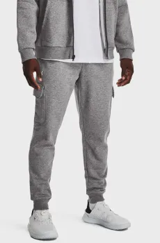 Мужские серые спортивные брюки UA Rival Fleece Cargo Jogger Серый S Under Armour 1382134-026