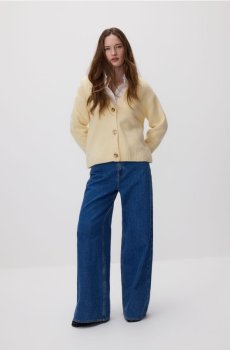 Reserved - Вовняний кардиган - світло-жовтий - 244HI-10X