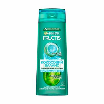 Очищающий шампунь Garnier Fructis Кокосовый баланс, для жирных у корней и сухих на кончиках волос, 400 мл Очищающий шампунь Garnier Fructis Кокосовый баланс, для жирных у корней и сухих на кончиках волос, 400 мл