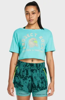 Женская голубая футболка Pjt Rck Balance Graphic T Голубой XS Under Armour 1383420-957