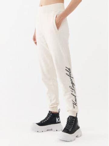 KARL LAGERFELD Спортивні штани 231W1050 Écru Regular Fit KARL LAGERFELD Спортивні штани 231W1050 Écru Regular Fit