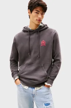 Мужское темно-серое худи WASHED Серый XXL Tommy Jeans DM0DM22085
