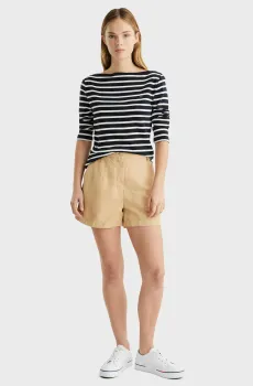 Женские бежевые шорты COTTON LINEN SHORT Бежевый 32 Tommy Hilfiger WW0WW41603