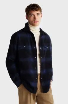 Мужская шерстяная рубашка-пальто в клетку BRUSHED CHECK OVERSHIRT Разноцветный M Tommy Hilfiger MW0MW36852