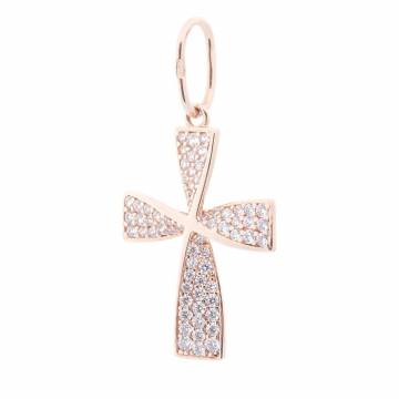 Золотой крестик (фианиты) п01807 Золотой крестик (фианиты) п01807