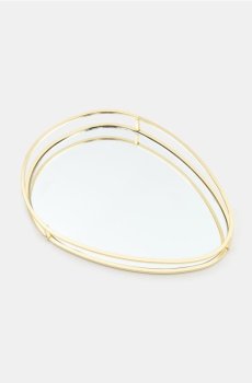 Декоративна тарілка з дзеркалом - золотий