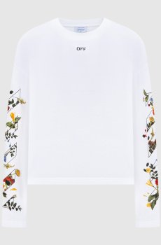 Белый джемпер с принтом Flowers Arrow