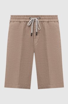 Коричневые шорты из льна
