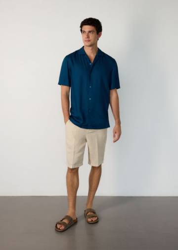 Reserved - Віскозна сорочка regular fit - темно-синій - 7466Z-59X Reserved - Віскозна сорочка regular fit - темно-синій - 7466Z-59X